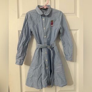 Polo Ralph Lauren girls shirt dress with polo bear embroidered size 6X